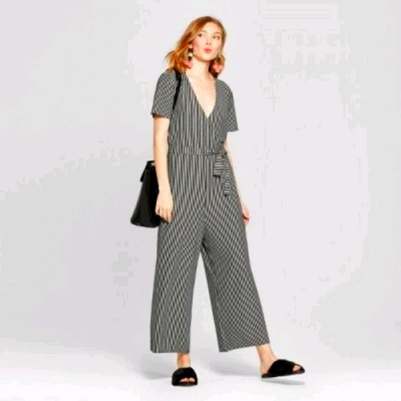 a new day Pants - NWT - A New Day Striped belted jumpsuit